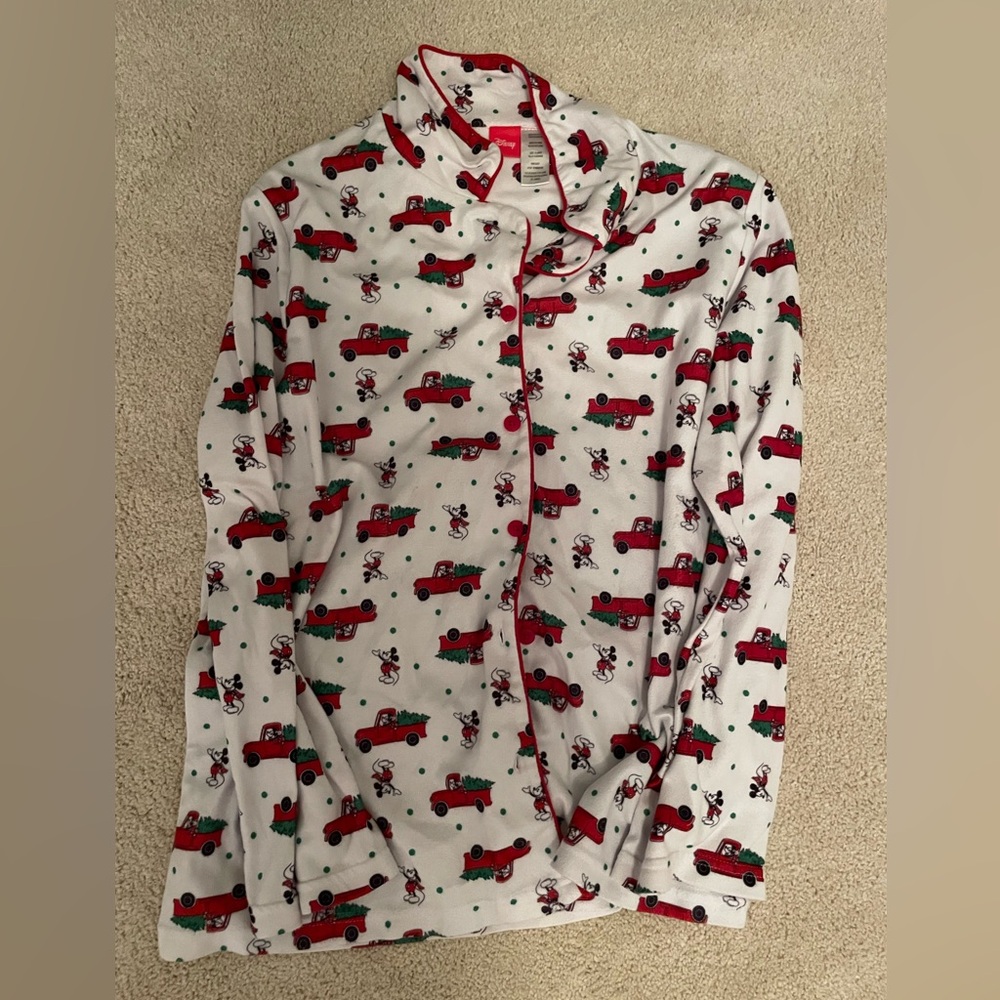 Disney Christmas Flannel Pajama Top